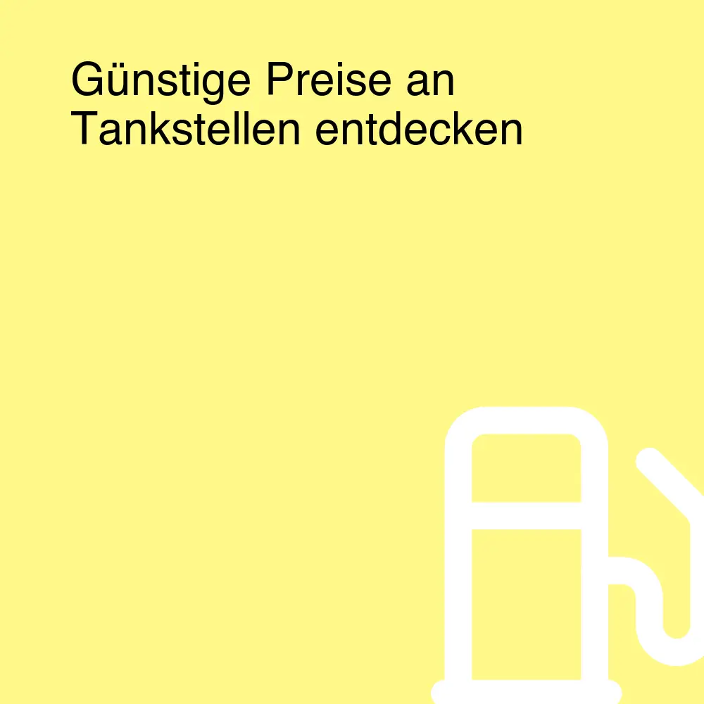 Günstige Preise an Tankstellen entdecken