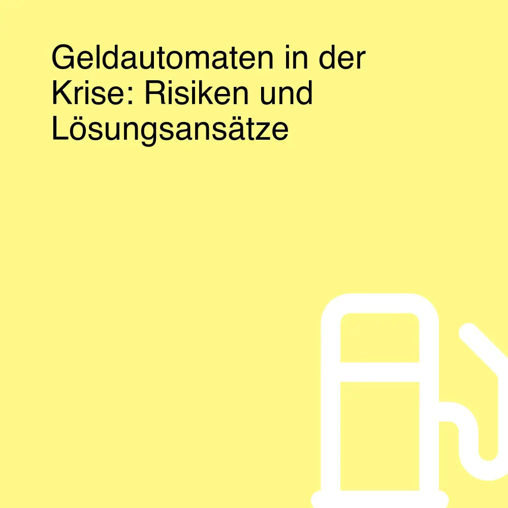 Geldautomaten in der Krise: Risiken und Lösungsansätze Geldautomaten in der Krise: Risiken und Lösungsansätze