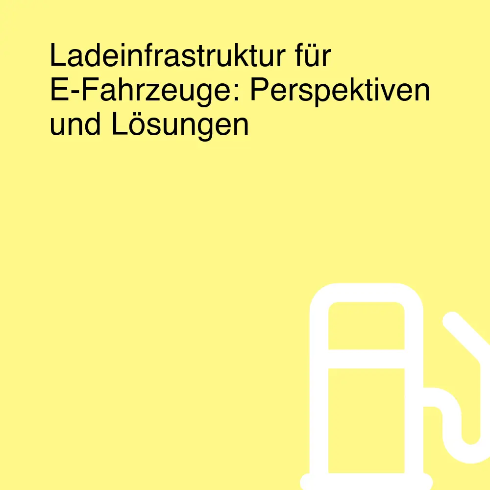 Ladeinfrastruktur für E-Fahrzeuge: Perspektiven und Lösungen Ladeinfrastruktur für E-Fahrzeuge: Perspektiven und Lösungen