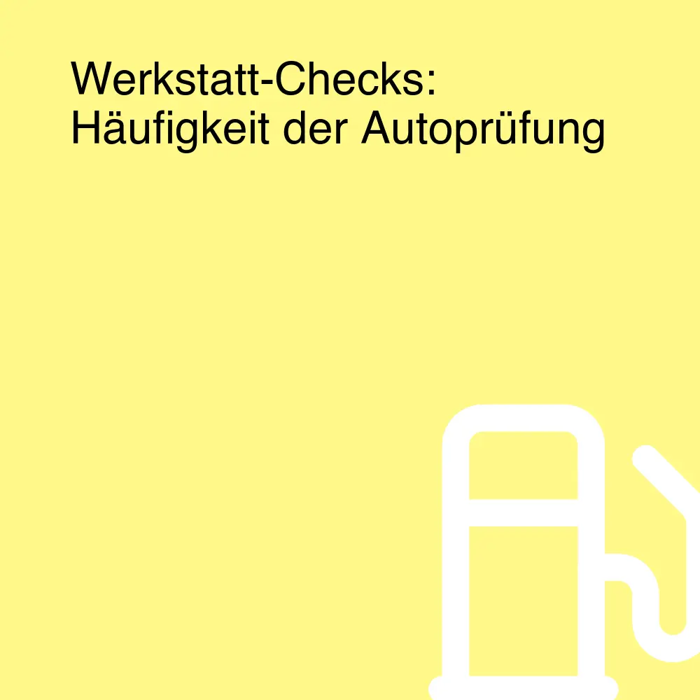 Werkstatt-Checks: Häufigkeit der Autoprüfung Werkstatt-Checks: Häufigkeit der Autoprüfung