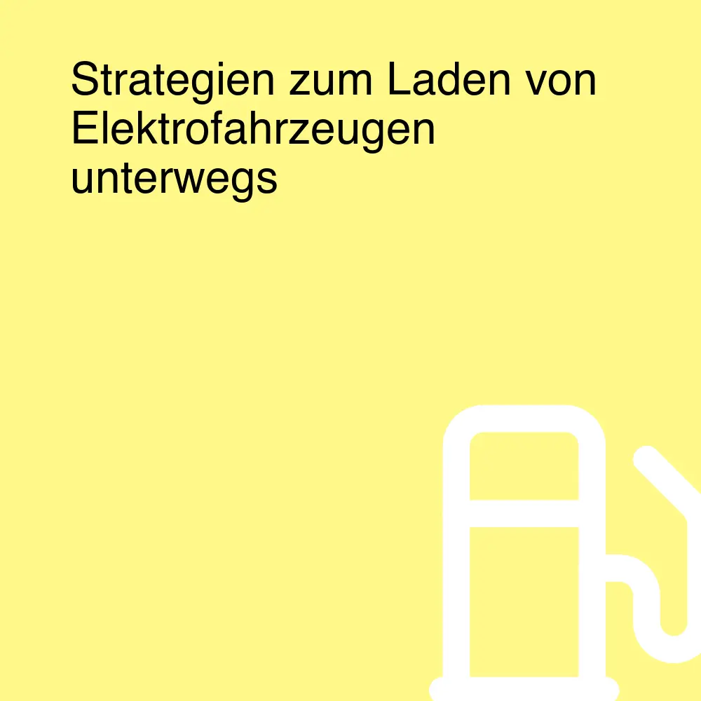 Strategien zum Laden von Elektrofahrzeugen unterwegs