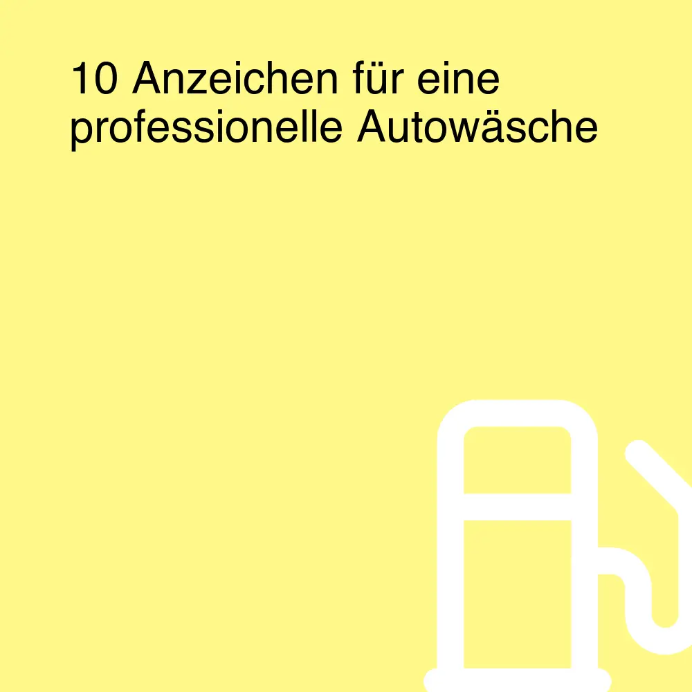 10 Anzeichen für eine professionelle Autowäsche