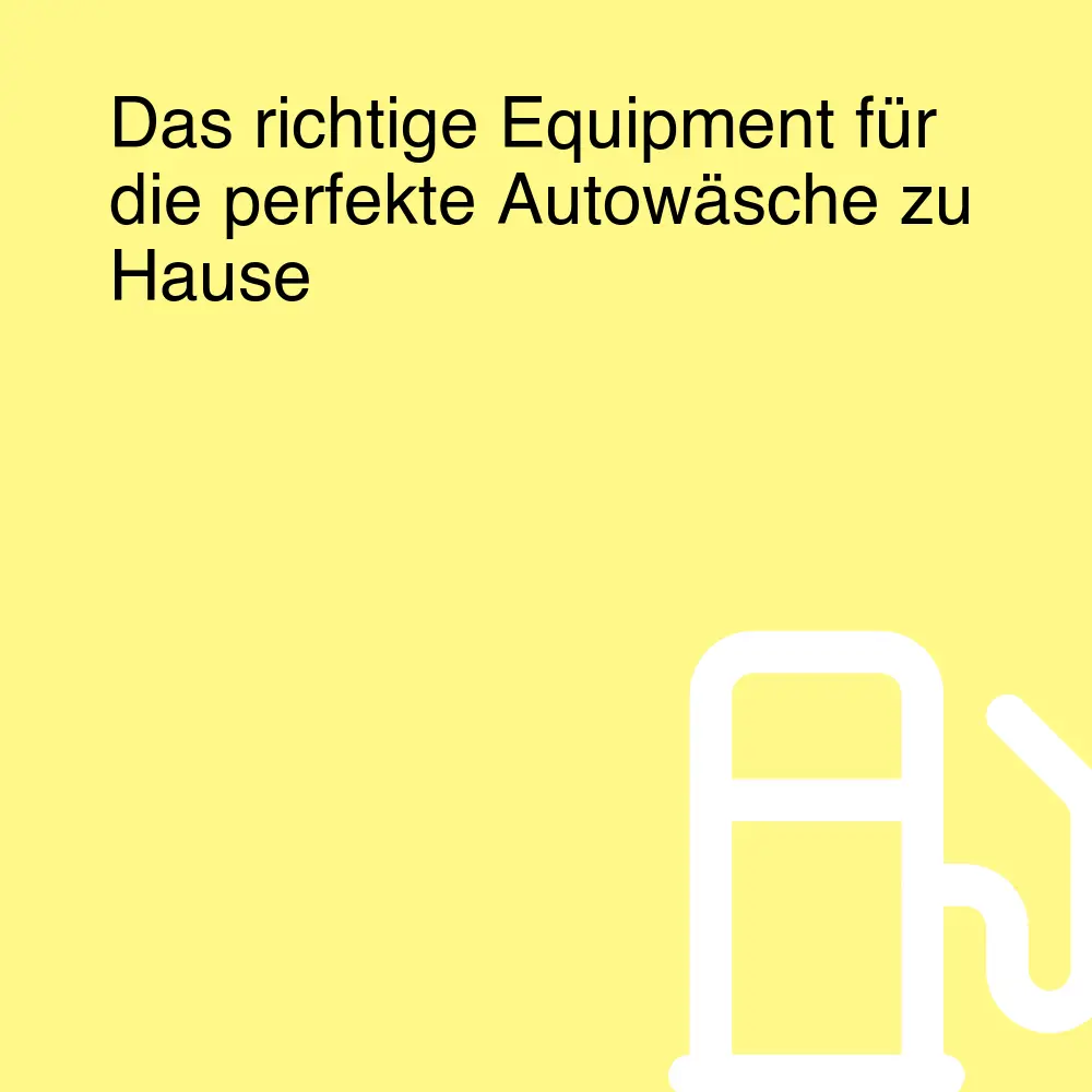 Das richtige Equipment für die perfekte Autowäsche zu Hause