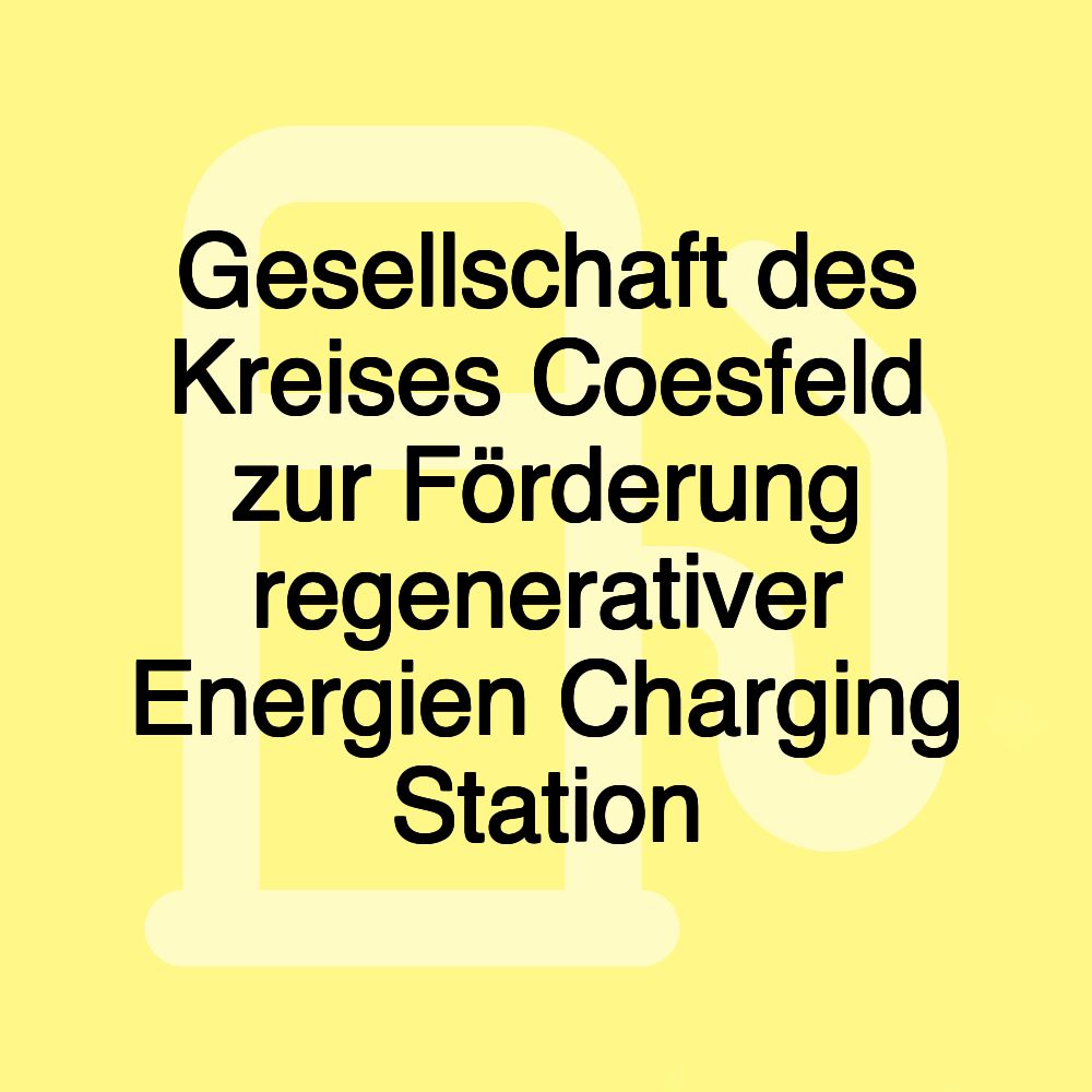 Gesellschaft des Kreises Coesfeld zur Förderung regenerativer Energien Charging Station