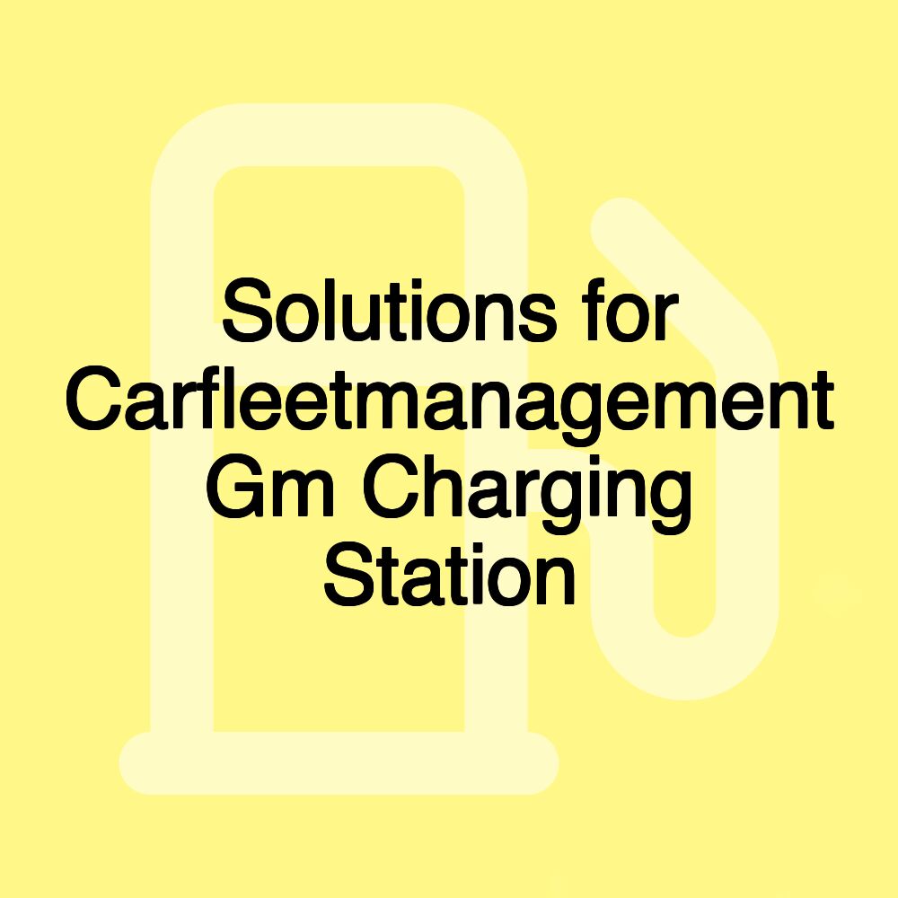 Solutions for Carfleetmanagement Gm Charging Station